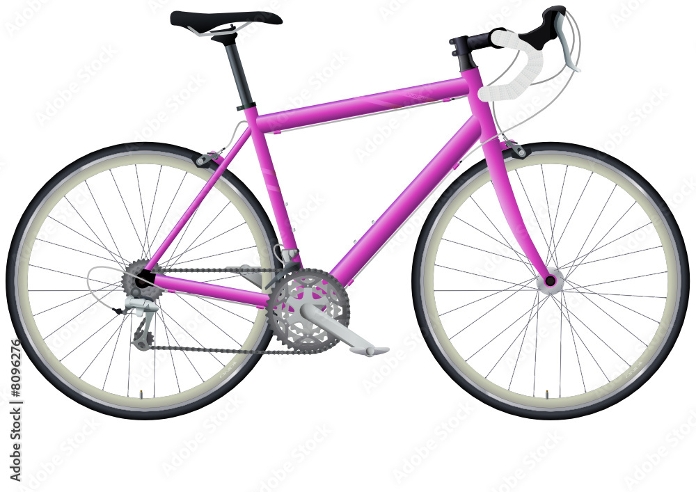 Vélo de course rose (détouré) Stock Vector | Adobe Stock