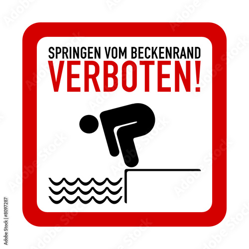 schild springen vom beckenrand verboten!