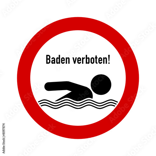 schild baden verboten!