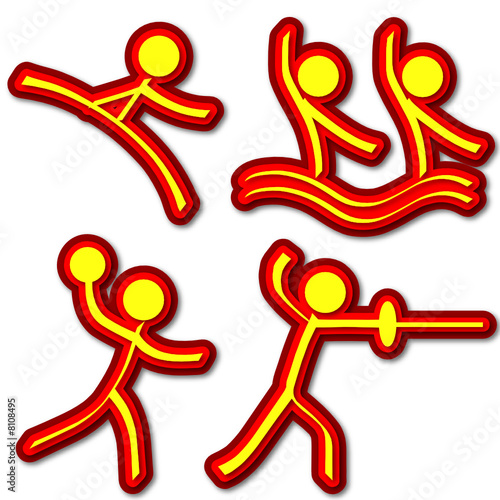 Sports Icons (Taekwondo/Synchronised Swimming/Handball/Fencing)