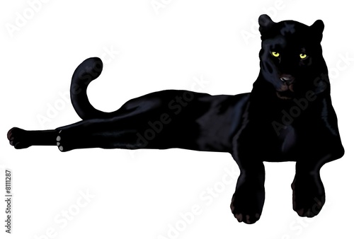 Fototapeta farba cyfrowa pantera nera