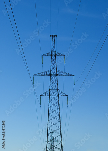 Energy power line on sky