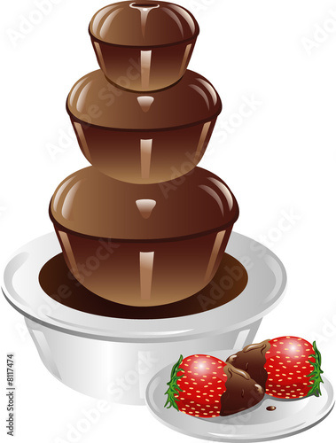 Chocolate fountain and Strawberries