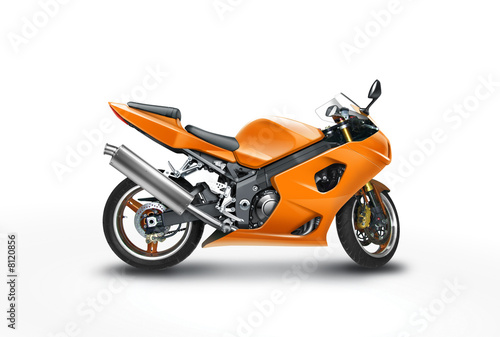 Retouched photo of a motorcycle with clipping path