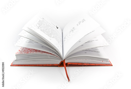 Open book with red cover