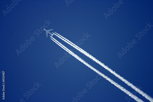 Aeroplane on the blue sky