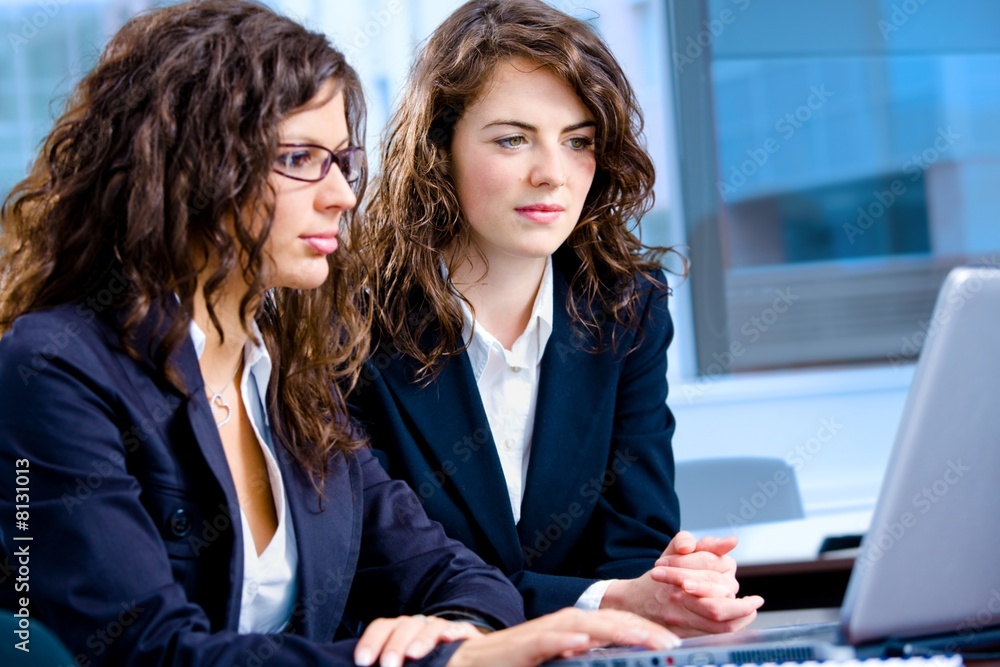 Businesswomen working on computer Businesswomen working on computer
