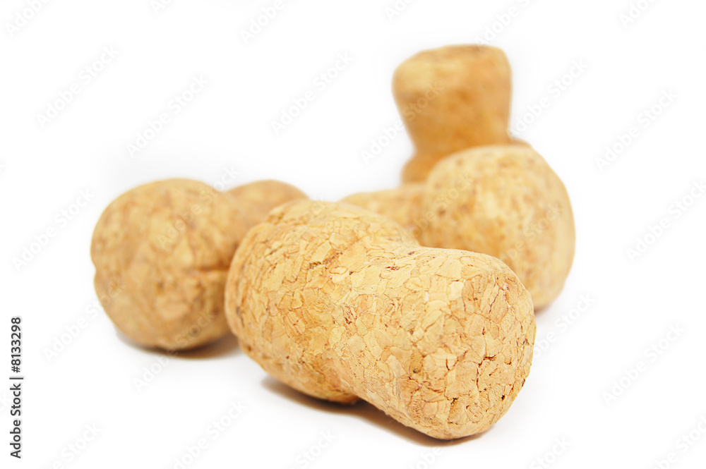 stack of corks isolated on white