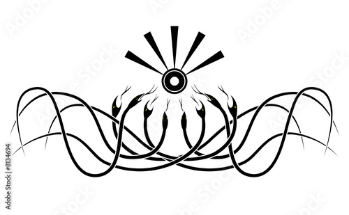 Sign with tangle of snakes