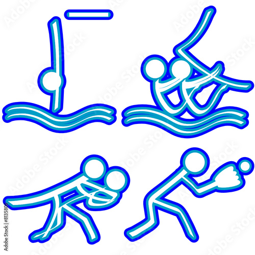Sports Icons (Diving/Sailing/Judo/Softball)