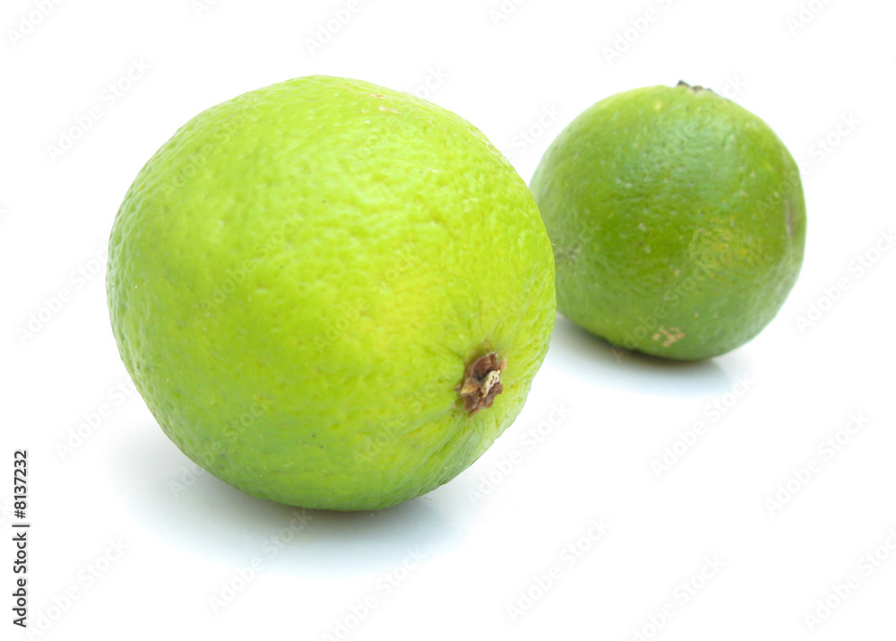 Limes isolated on white background