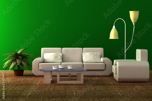 Interior of a living room. ...
