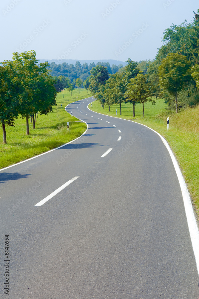 Fototapeta premium Empty countryside road at summer