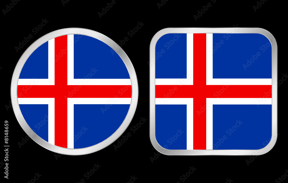 Obraz premium Iceland flag icon