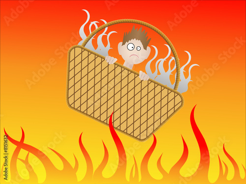 Going to hell in a hand basket - Vector