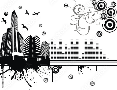 vector music city illustration #8154201