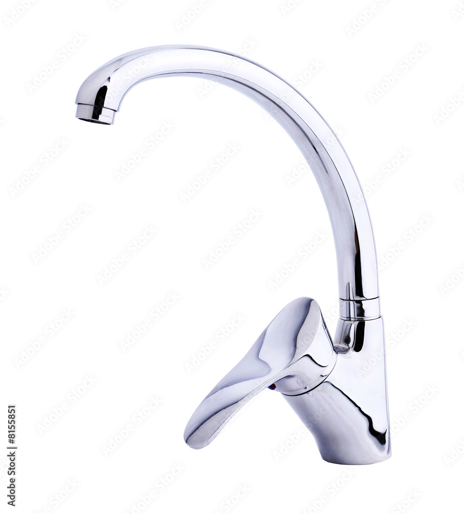 Modern stainless steel tap. Isolated on white background. Modern stainless steel tap. Isolated on white background.