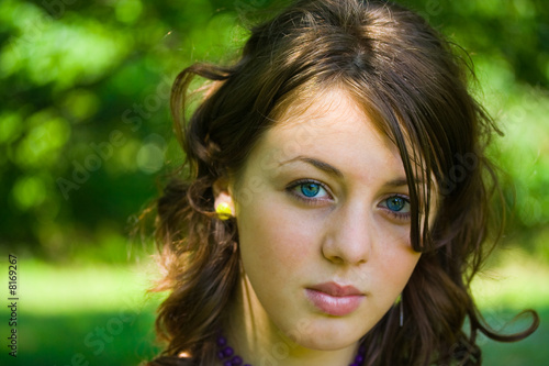 Young lady with blue eyes