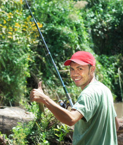 Tableau sur toile happy fishing