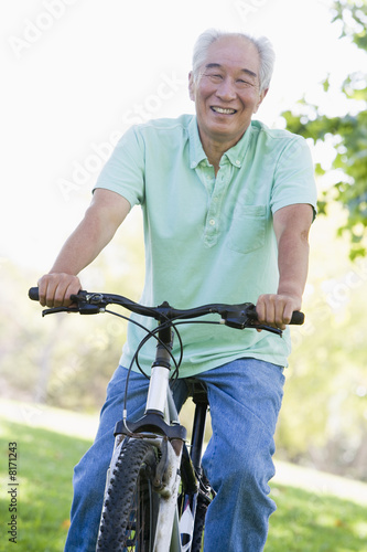 Man on bike smiling