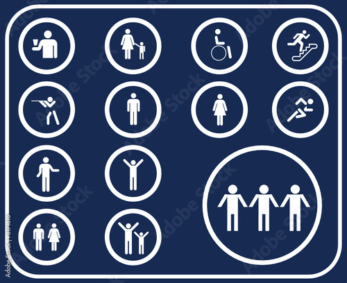 Set buttons. Pictographs of people 