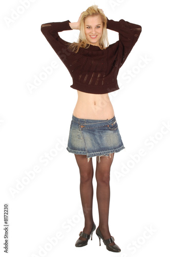 Beautiful sexy girl holds her head