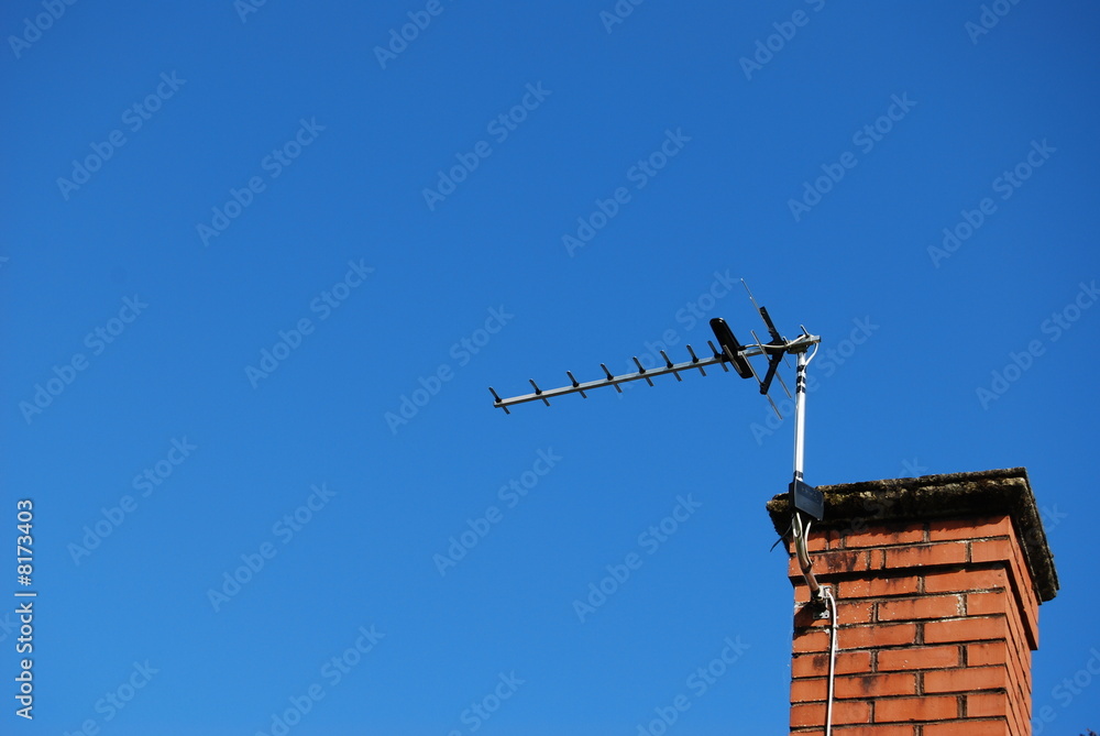 TV aerial on roof TV aerial on roof
