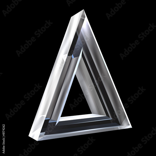 delta symbol in glass (3d)