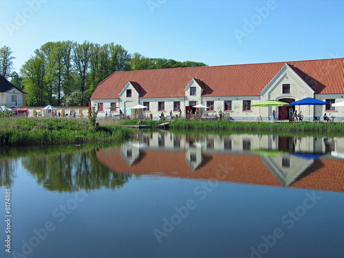 Castle reflected in the water Valdemar Slot Denmark