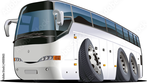 Vector cartoon tourist bus