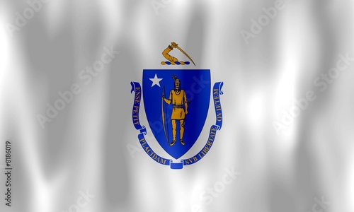 Schilderij op canvas massachusetts flag drapeau massachusetts