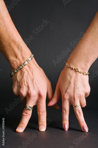 Human hands with jewelry