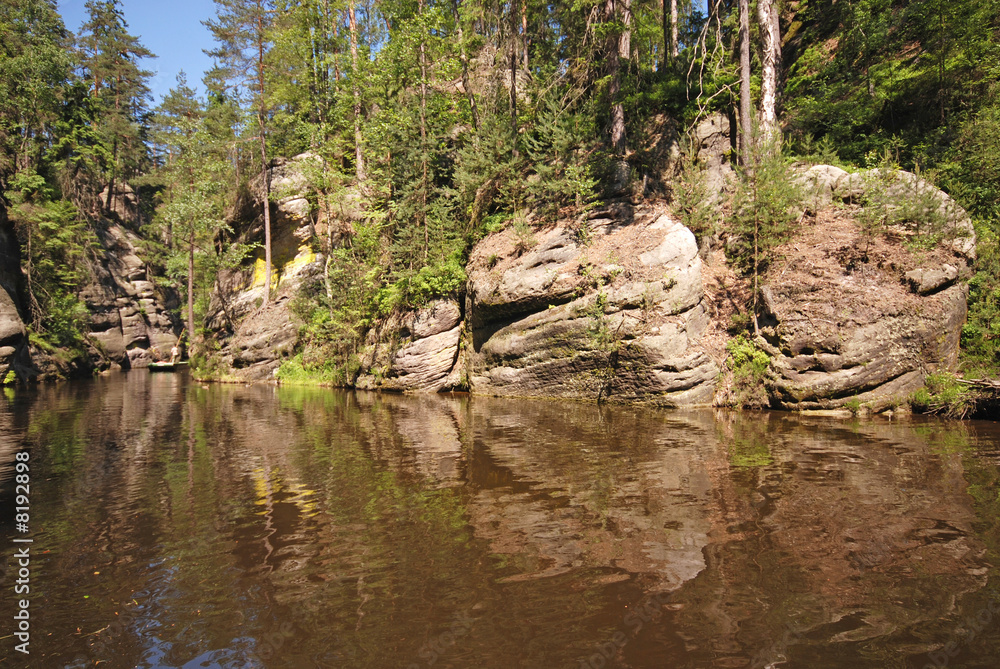 Lake in Aderspach sandstone rock city in Czech Republic Lake in Aderspach sandstone rock city in Czech Republic