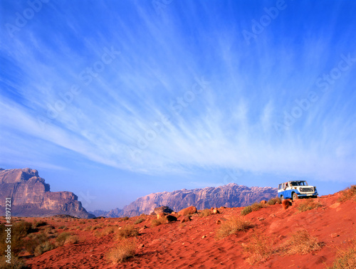 4 wheel drive in Wadi Rum desert in Jordan photo