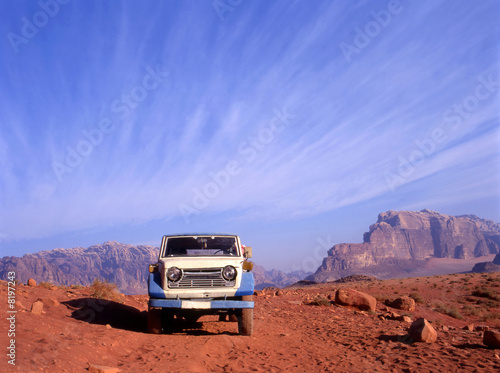 4 wheel drive in Wadi Rum desert in Jordan photo