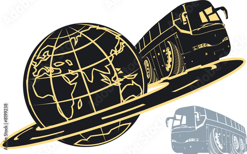 Vector tourist bus silhouette