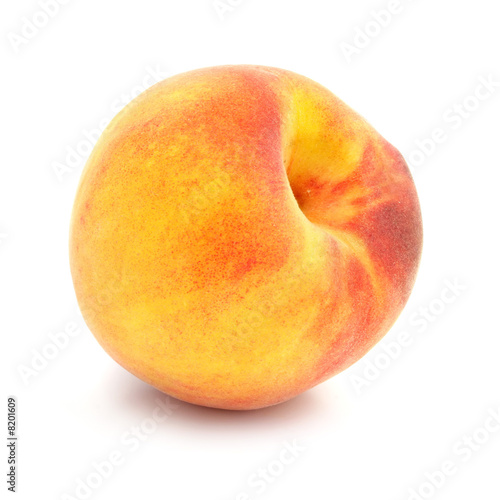 ripe peach fruit isolated