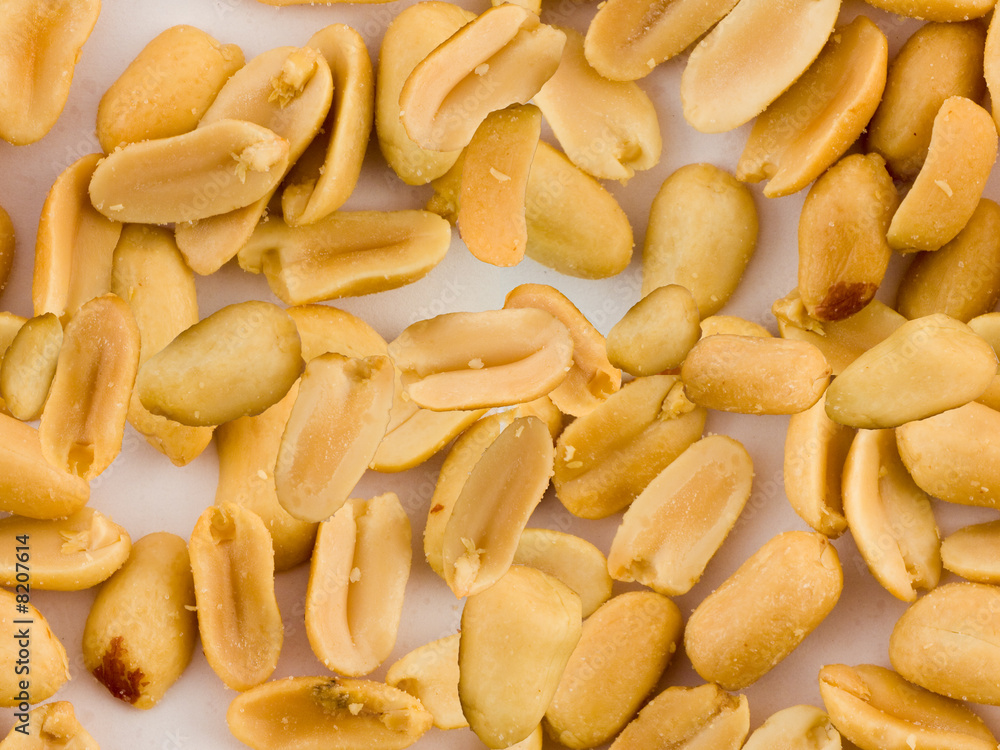 Repeating Tile Pattern of Peanuts on White Background Repeats