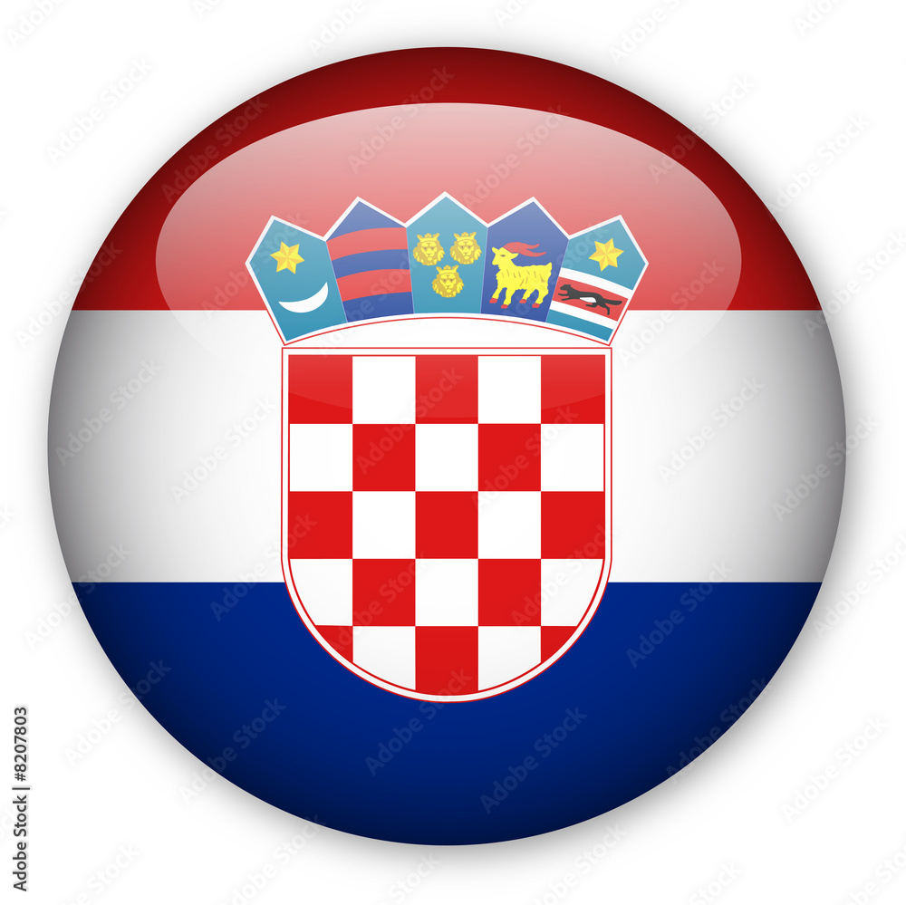 Fototapeta premium Croatian flag button