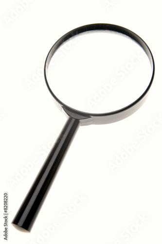 Magnifying glass on white