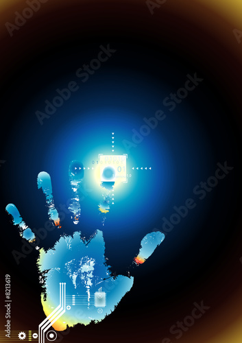 Digital security touch, vector illustration with Layers file.