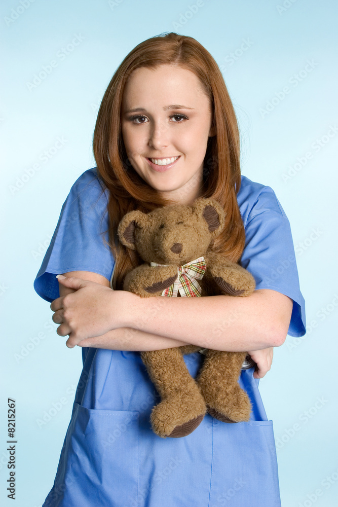 Nurse Hugging Teddy Bear Nurse Hugging Teddy Bear