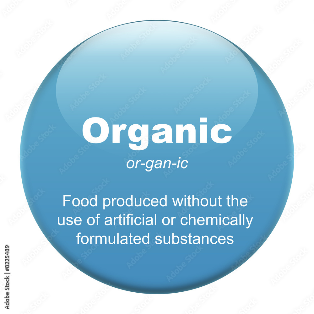 Organic glass button isolated over white background