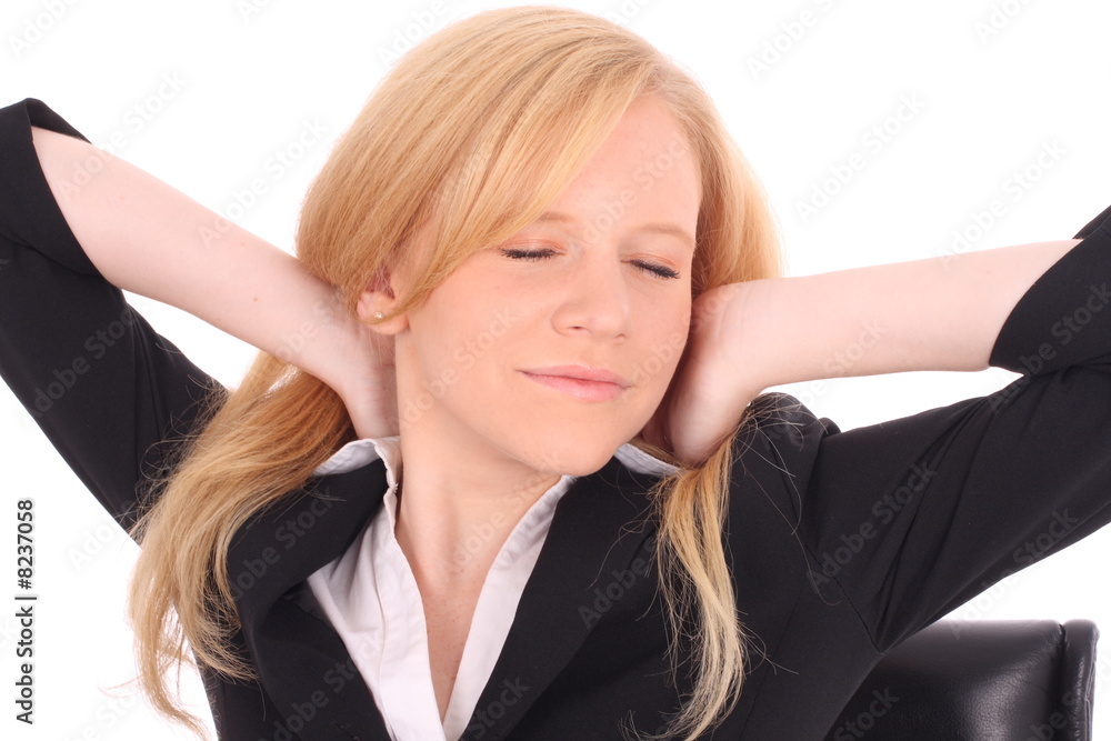 Attractive Businesswoman - - streching Attractive Businesswoman - - streching