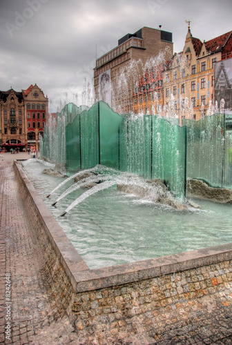 Fountain in the Square in Wroclaw, Poland
