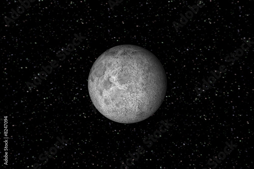 3d render of the moon