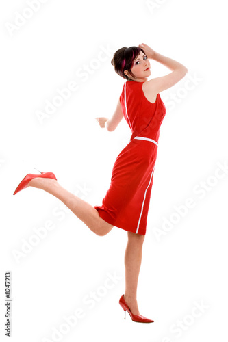 Running business woman