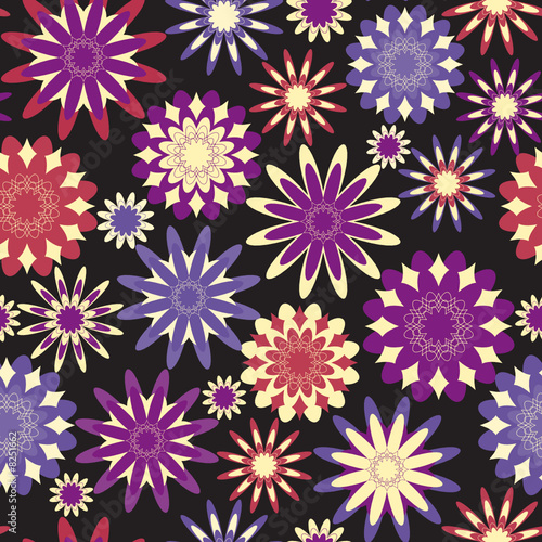 Seamless  with bright flowers 