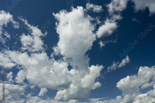 White clouds in the blue sky