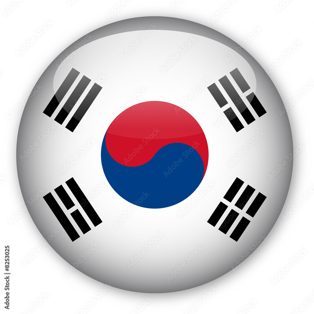 Fototapeta premium South Korean button flag